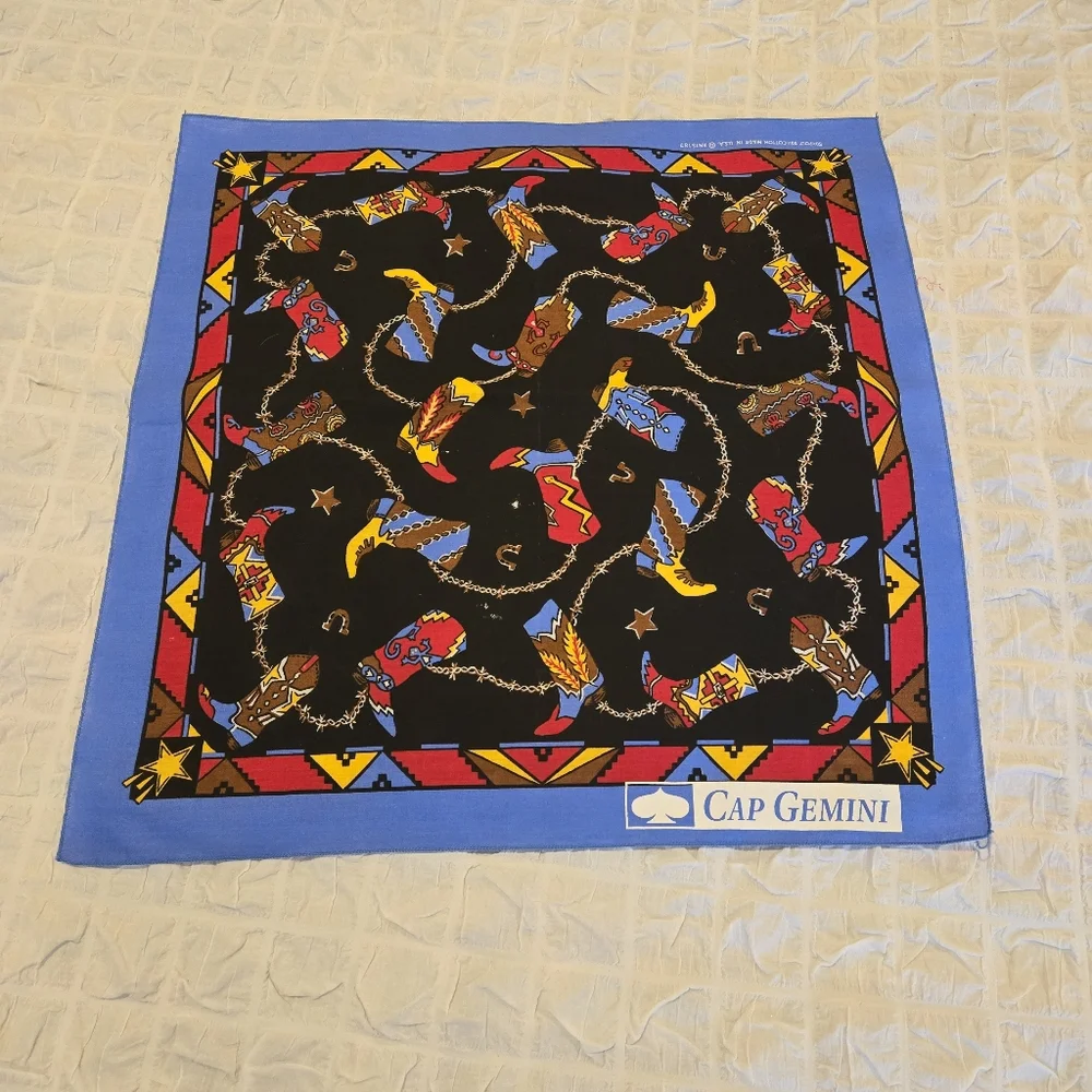 Western-Themed Scarf – Cowboy Boots & Stars – 21